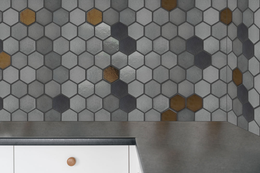 Lugo 12.1" x 10.43" Lava Stone Mosaic Floor and Wall Tile