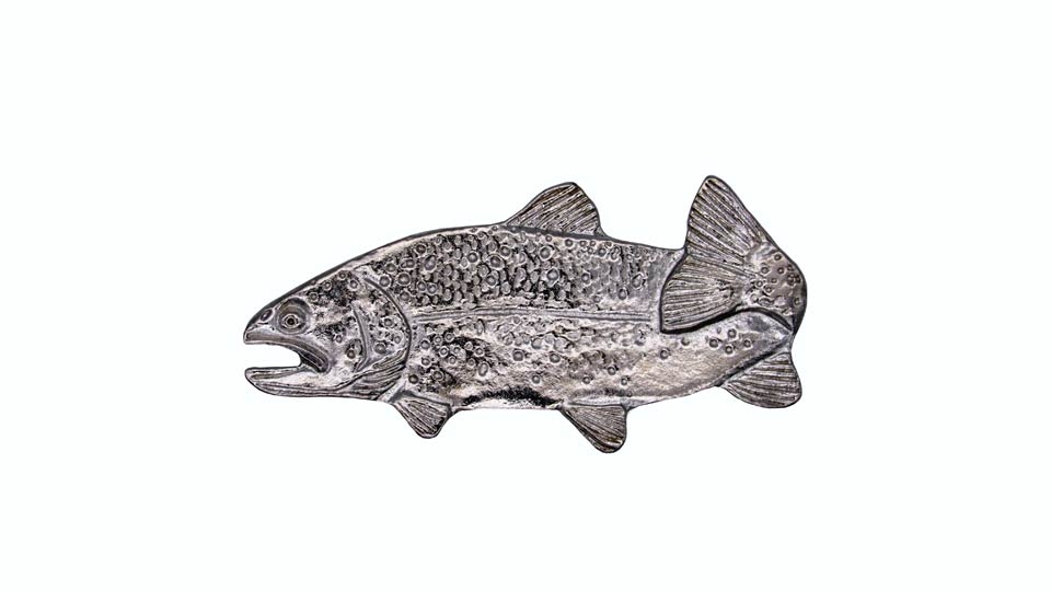 Buck Snort Lodge Trout Left Facing  Cabinet Knob