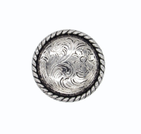 Buck Snort Lodge Decorative Hardware Small Engraved Flower Cabinet Knob