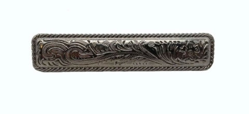 Buck Snort Lodge Decorative Hardware Engraved Flower Cabinet Pull -3 1/16 CC