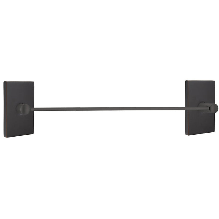 Modern Brass Collection Modern Rectangular 18" Single Towel Bar by Emtek