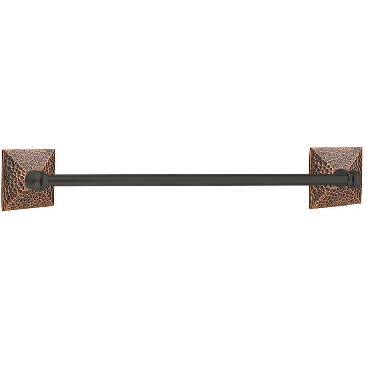 Traditional Brass Collection 30" Single Towel Bar with Hammered Rose by Emtek