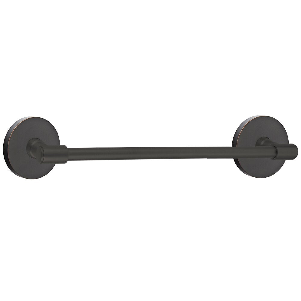 Transitional Brass Collection 18" Towel Bar with Small Disc Rosette  by Emtek