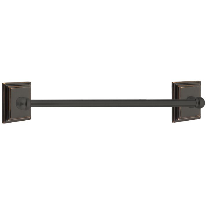 Traditional Brass Collection 30" Single Towel Bar with Wilshire Rose  by Emtek