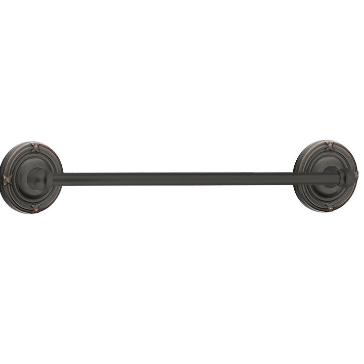 Traditional Brass Collection 30" Single Towel Bar with Ribbon & Reed Rose  by Emtek