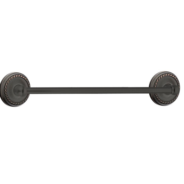 Traditional Brass Collection 24" Single Towel Bar with Rope Rose  by Emtek