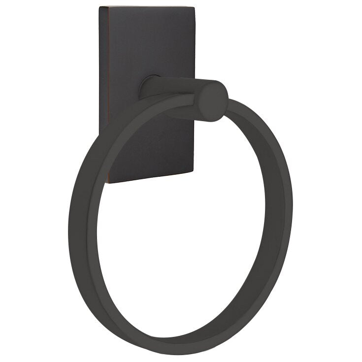 Modern Brass Collection Modern Rectangular Towel Ring  by Emtek