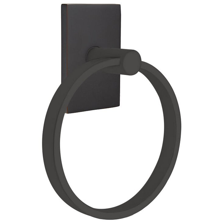 Modern Brass Collection Modern Rectangular Towel Ring  by Emtek