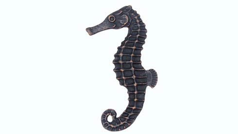 Buck Snort Lodge Decorative Hardware Large Seahorse Cabinet Knob Facing Left