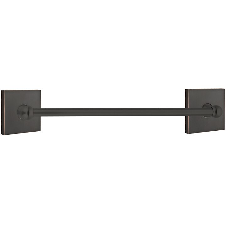 Traditional Brass Collection 24" Single Towel Bar with Square Rose  by Emtek