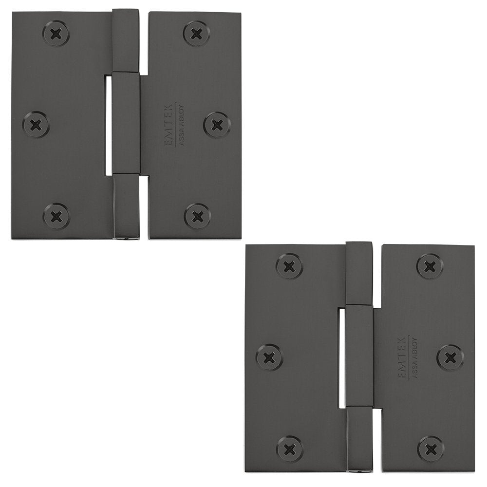 Door Hinges Collection 4 1/2" x 4 1/2" Thin Leaf Square Solid Brass Heavy Duty Thin Leaf Square Barrel Hinges (Sold In Pairs) by Emtek