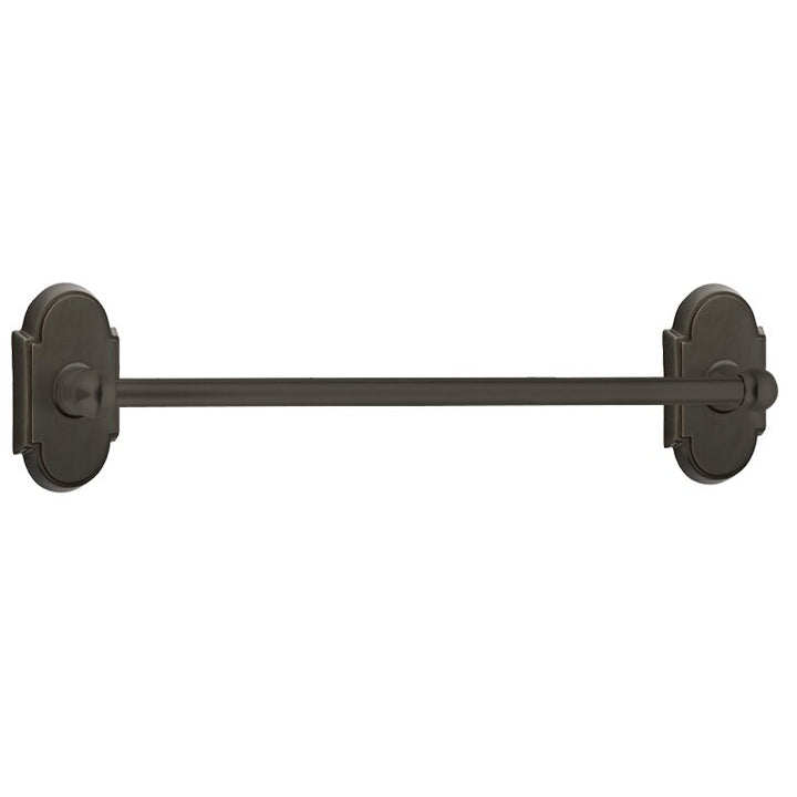 Traditional Brass Collection 24" Single Towel Bar with #8 Rose  by Emtek