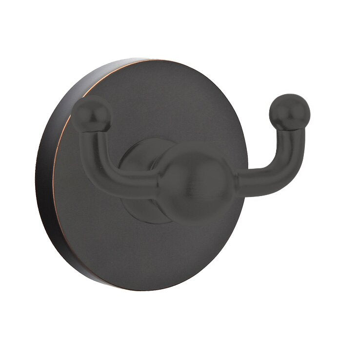 Traditional Brass Collection Small Disk Double Hook  by Emtek