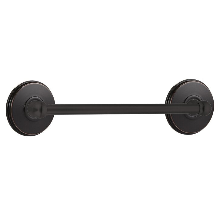 Traditional Brass Collection 12" Single Towel Bar with Watford Rose  by Emtek