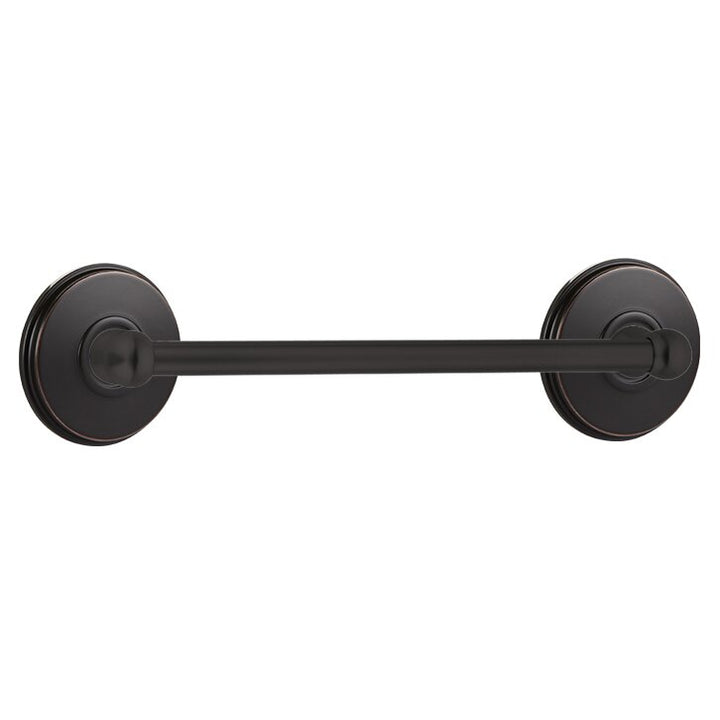 Traditional Brass Collection 12" Single Towel Bar with Watford Rose  by Emtek