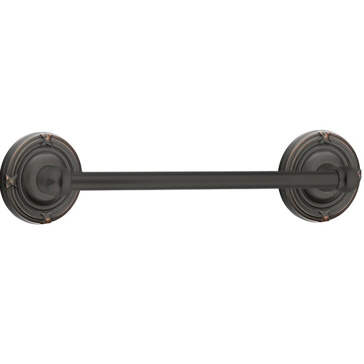 Traditional Brass Collection 12" Single Towel Bar with Ribbon & Reed Rose by Emtek
