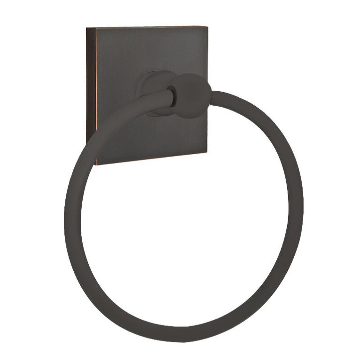 Traditional Brass Collection Square Towel Ring  by Emtek