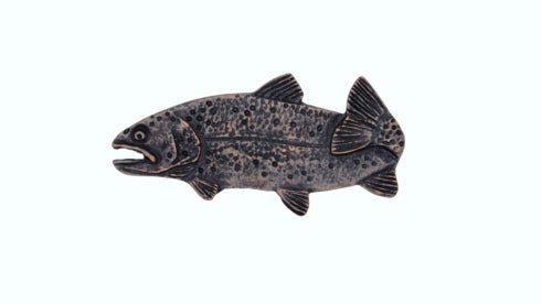 Buck Snort Lodge Trout Left Facing  Cabinet Knob