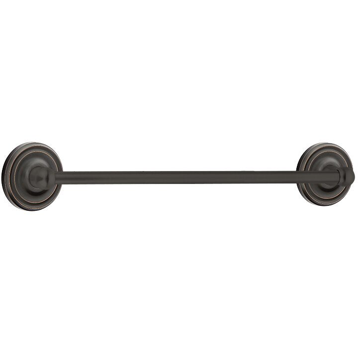 Traditional Brass Collection 24" Single Towel Bar with Small Regular Rose by Emtek