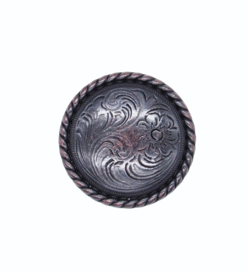 Buck Snort Lodge Decorative Hardware Small Engraved Flower Cabinet Knob