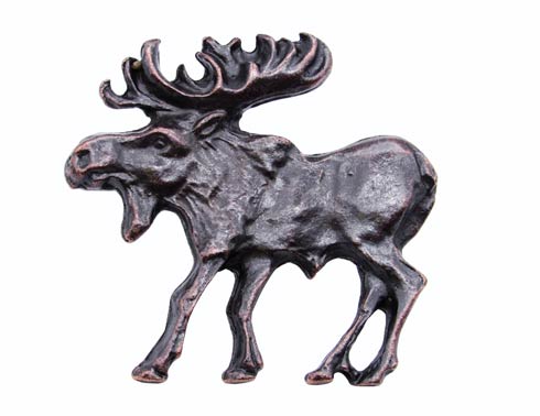 Buck Snort Lodge Hardware Cabinet Knob Walking Moose - Facing Left