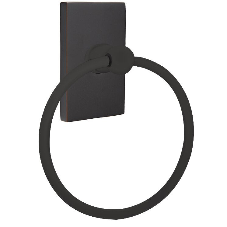 Traditional Brass Collection Modern Rectangular Towel Ring  by Emtek