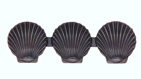 Buck Snort Lodge Decorative Hardware Triple Scallop Seashell 3-1/16-in Center to Center Cabinet Pull