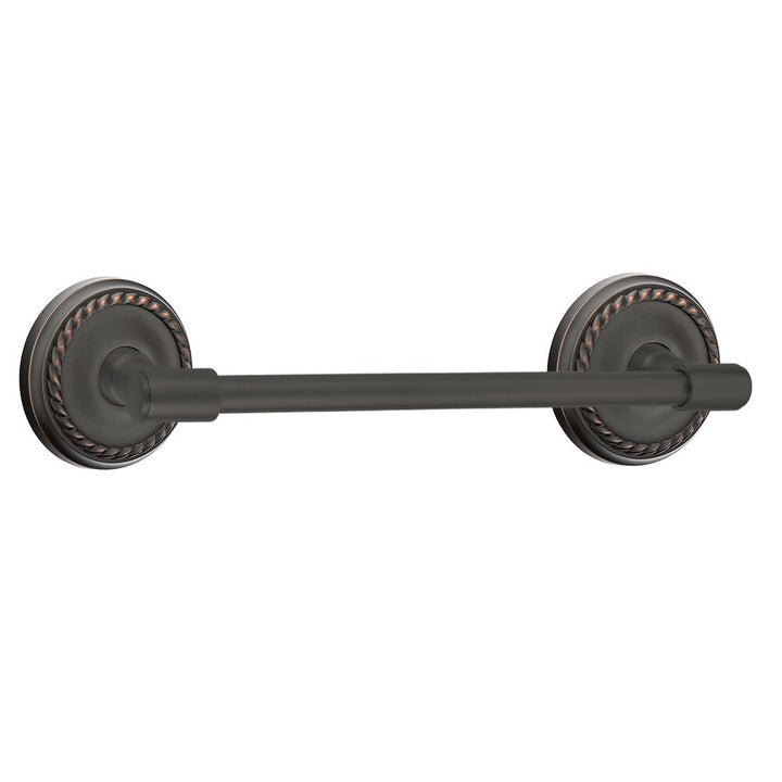 Transitional Brass Collection 18" Towel Bar with Rope Rosette by Emtek