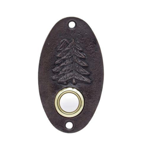 Buck Snort Lodge Oval Christmas PineTrees Doorbell