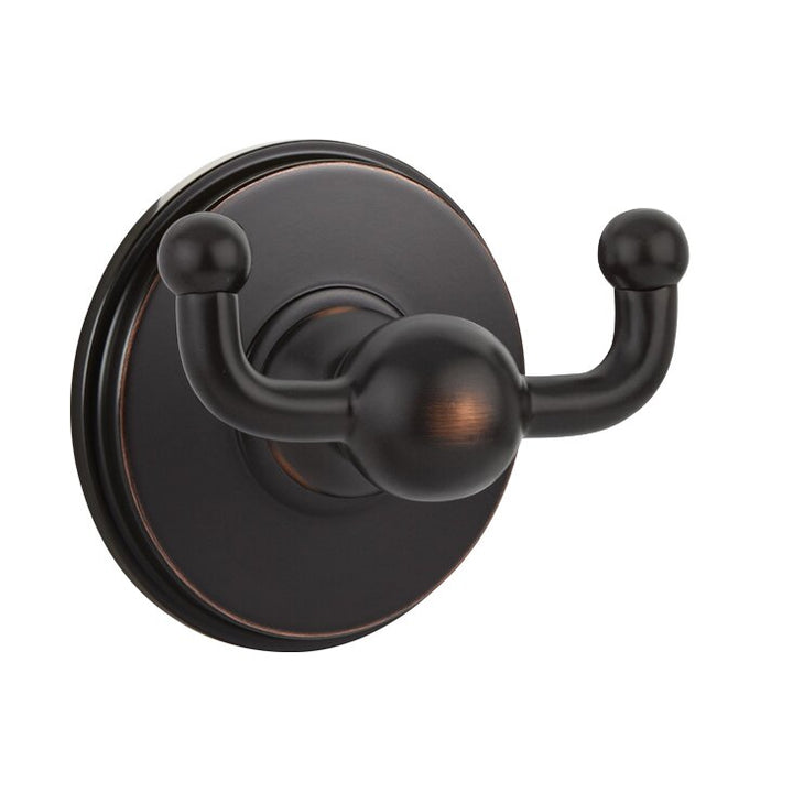 Traditional Brass Collection Double Hook with Watford Rosette by Emtek