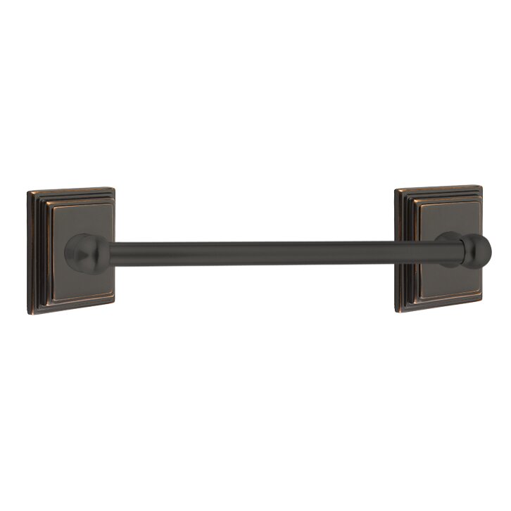 Traditional Brass Collection 18" Single Towel Bar with Wilshire Rose by Emtek