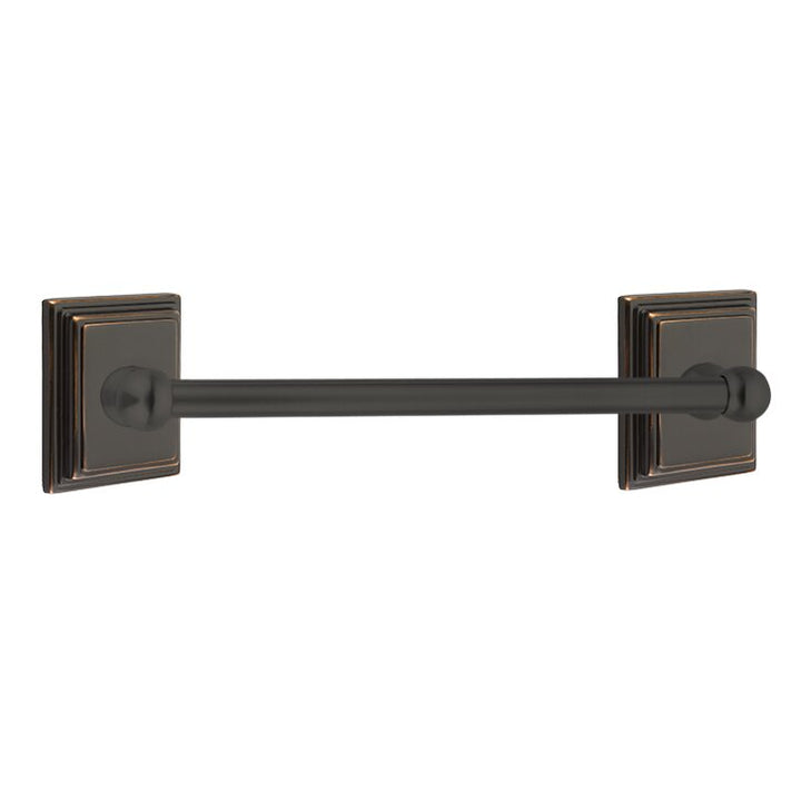Traditional Brass Collection 18" Single Towel Bar with Wilshire Rose by Emtek