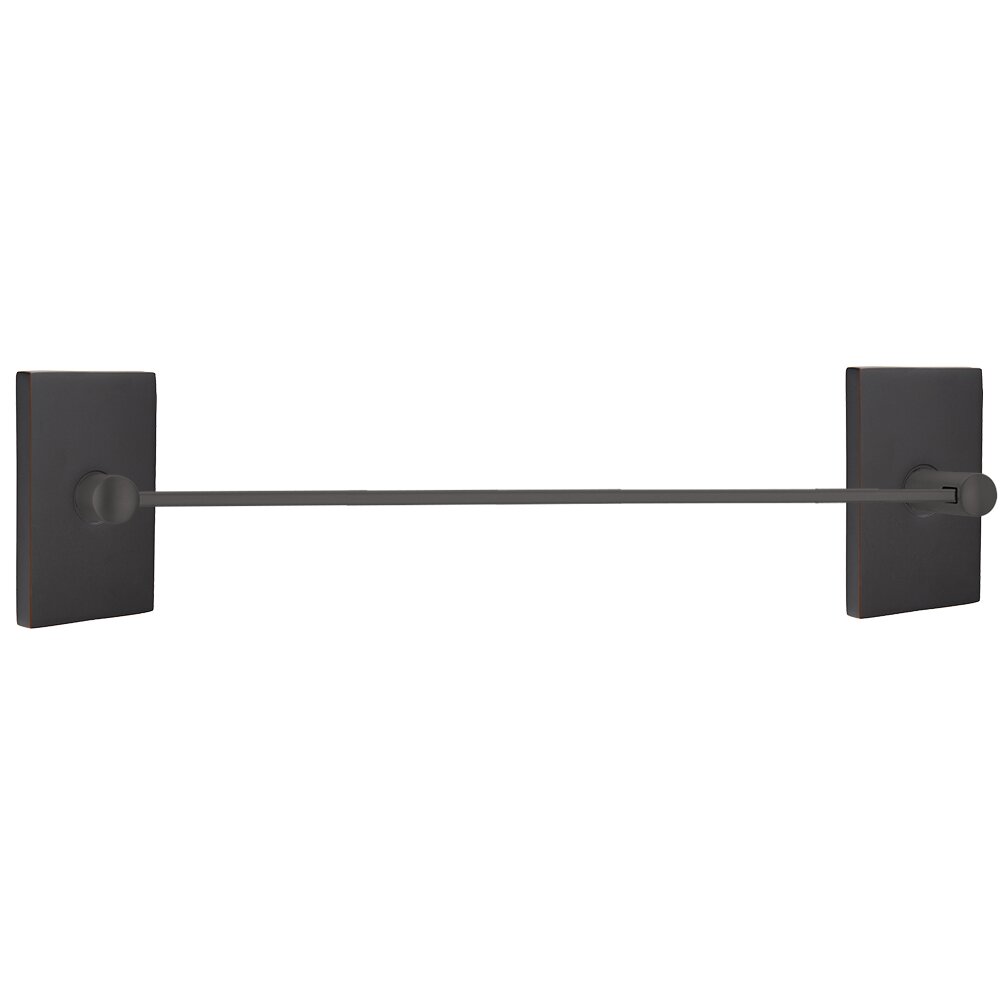 Modern Brass Collection Modern Rectangular 24" Single Towel Bar by Emtek