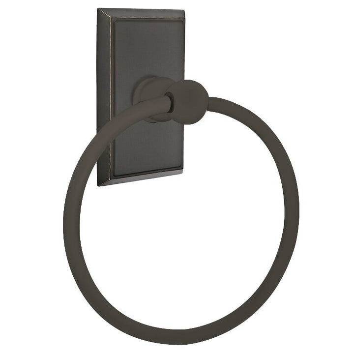 Traditional Brass Collection Rectangular Towel Ring by Emtek