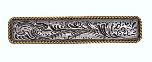 Buck Snort Lodge Decorative Hardware Engraved Flower Cabinet Pull -3 1/16 CC