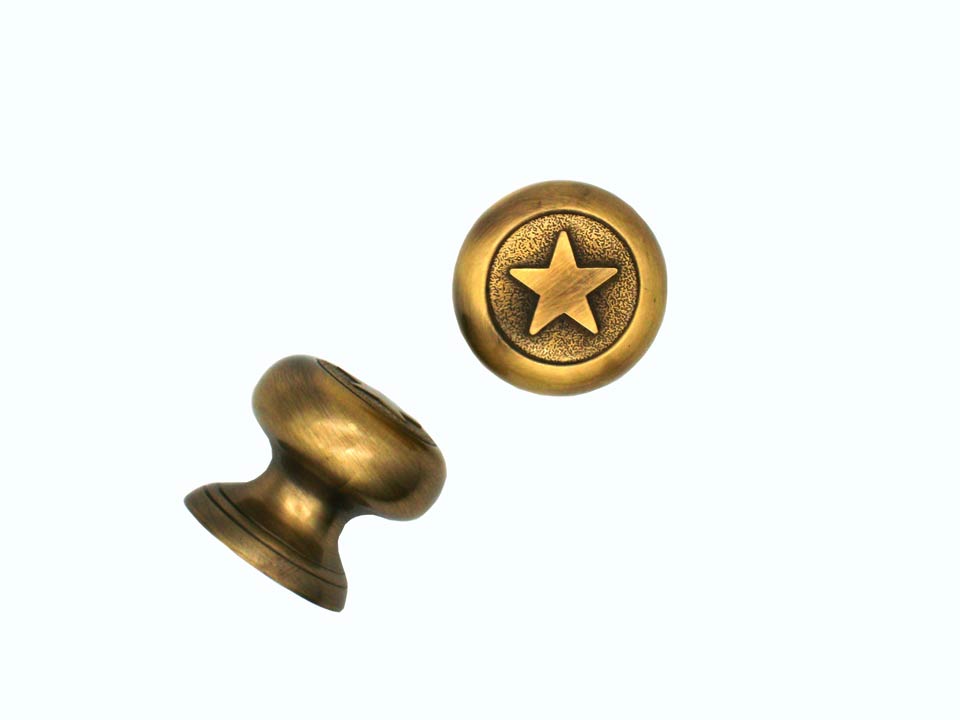 Buck Snort Lodge Hardware Raised Star  Cabinet Knob