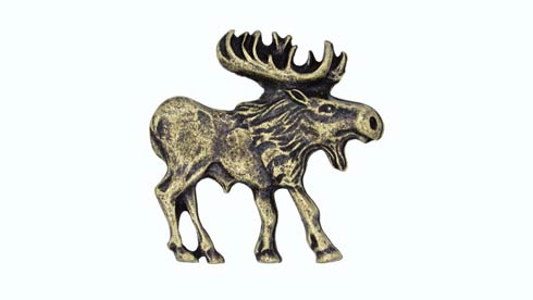 Buck Snort Lodge Hardware Cabinet Knob Walking Moose - Facing Right