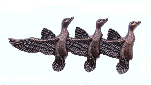 Buck Snort Lodge Decorative Hardware Cabinet Knobs and Pulls Triple Mallards