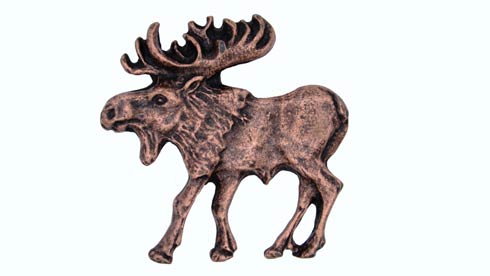 Buck Snort Lodge Hardware Cabinet Knob Walking Moose - Facing Left