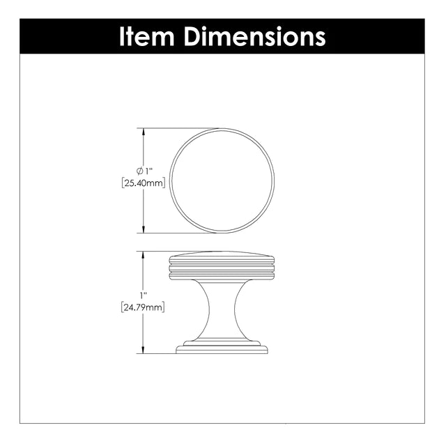 Hickory Hardware 1 inch (25mm) American Diner Cabinet Knob