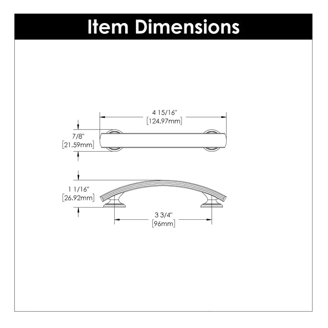 Hickory Hardware 3-3/4 inch (96mm) American Diner Cabinet Pull