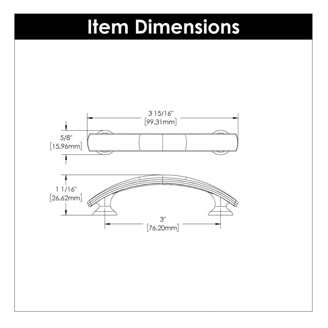 Hickory Hardware 3 inch (76mm) American Diner Cabinet Pull