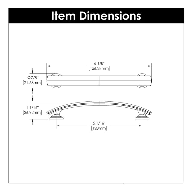 Hickory Hardware 5-1/16 inch (128mm) American Diner Cabinet Pull