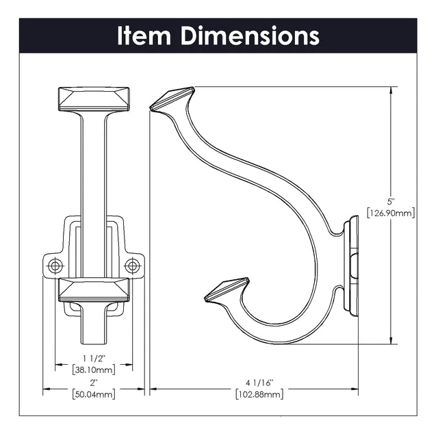 Hickory Hardware 1-1/2 Inch Center to Center Bungalow Double Coat Hook