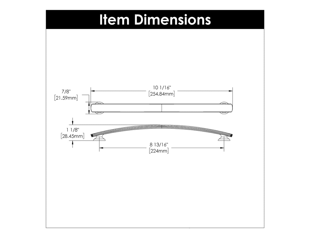 Hickory Hardware 8-13/16 inch (224mm) American Diner Cabinet Pull