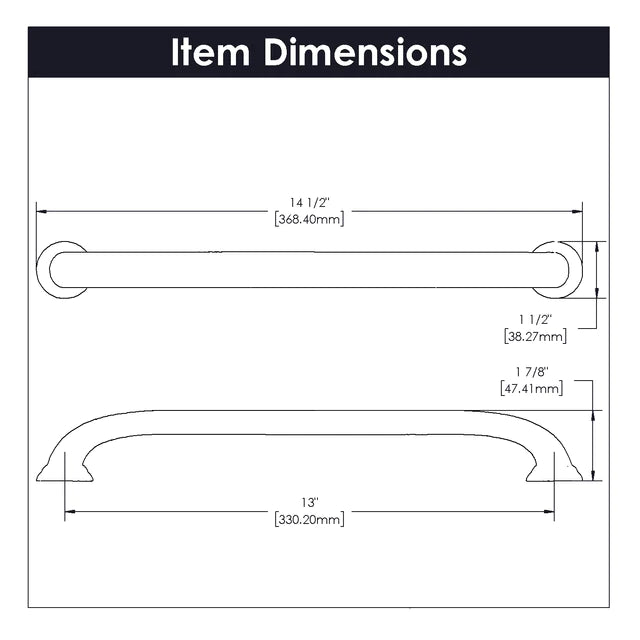 Hickory Hardware 13 inch (330mm) Zephyr Appliance Pull