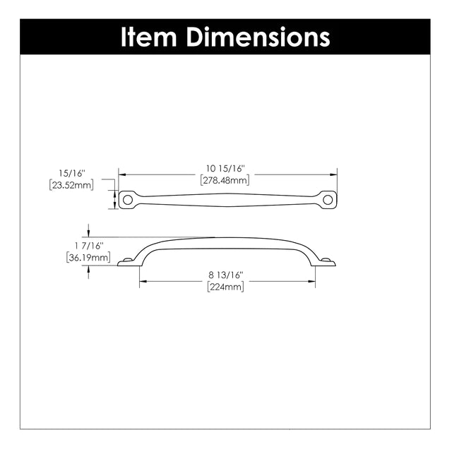 Hickory Hardware 8-13/16 inch (224mm) Refined Rustic Cabinet Pull