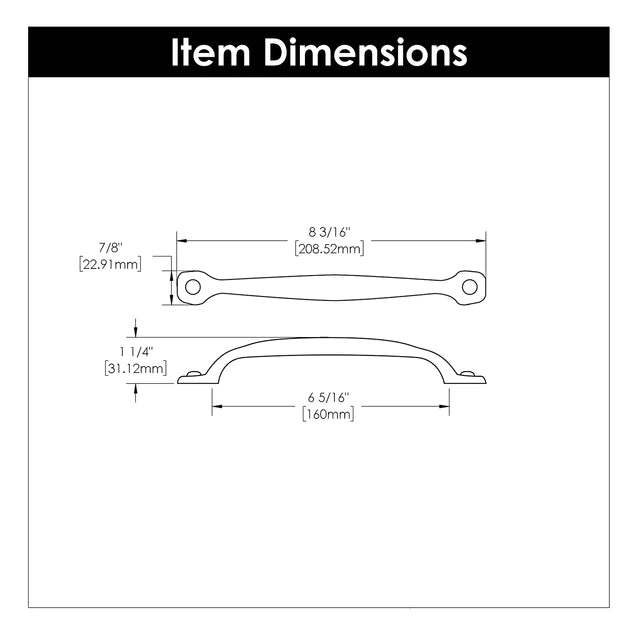 Hickory Hardware 6-5/16 inch (160mm) Refined Rustic Cabinet Pull