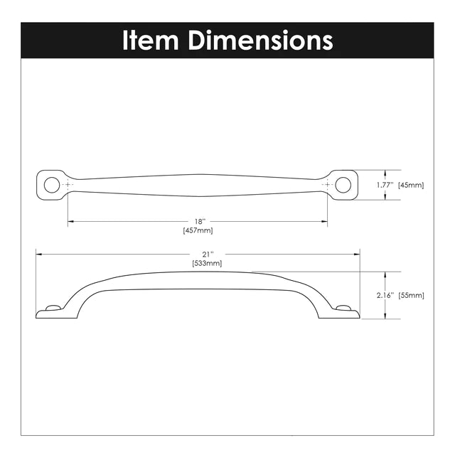 Hickory Hardware 18 inch (457mm) Refined Rustic Appliance Pull