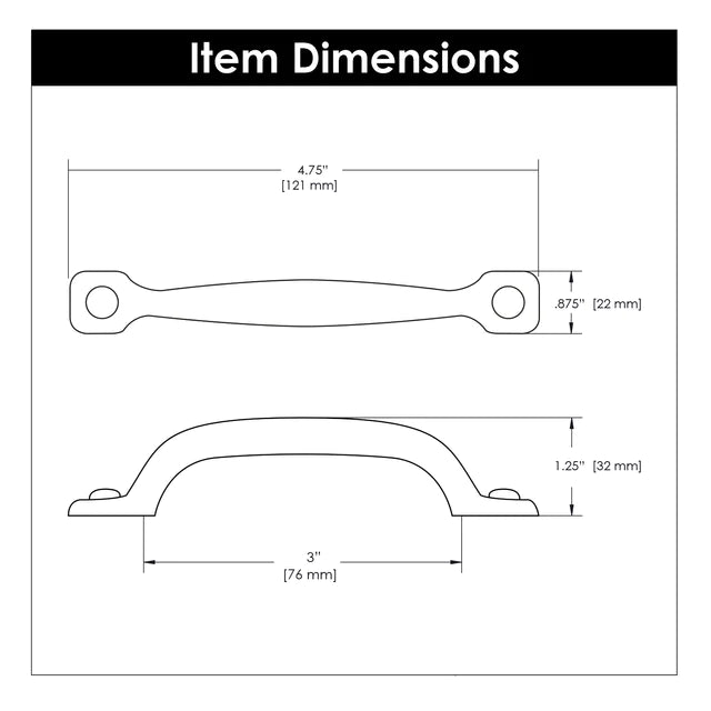 Hickory Hardware 3 inch (76mm) Refined Rustic Cabinet Pull